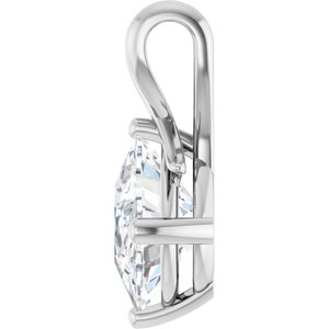 10K White Gold 12x10 mm Elongated Cushion Pendant Mounting – image 5