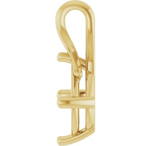 10K Yellow Gold 12x10 mm Elongated Cushion Pendant Mounting – image 6