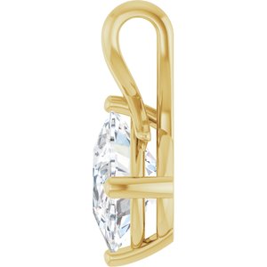 14K Yellow Gold 12x10 mm Elongated Cushion Pendant Mounting – image 5