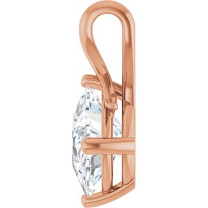 10K Rose Gold 12x10 mm Elongated Cushion Pendant Mounting – image 5