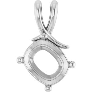 Continuum Sterling Silver 12x10 mm Elongated Cushion Pendant Mounting – image 2