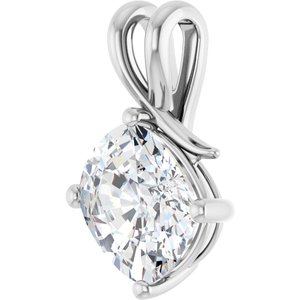 Continuum Sterling Silver 12x10 mm Elongated Cushion Pendant Mounting – image 3