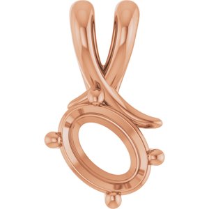 10K Rose Gold 7.5x5.5 mm Oval Pendant Mounting – image 2