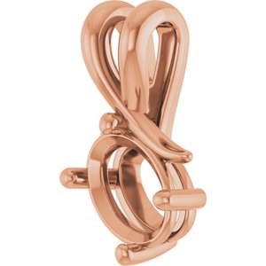 14K Rose Gold 7.5x5.5 mm Oval Pendant Mounting – image 4