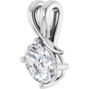 14K White Gold 7.5x5.5 mm Oval Pendant Mounting – image 3