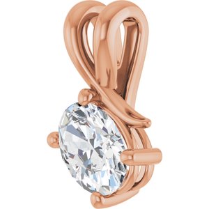 14K Rose Gold 7.5x5.5 mm Oval Pendant Mounting – image 3