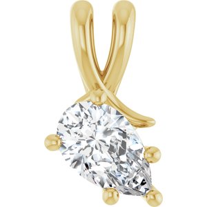 10K Yellow Gold 9x5.5 mm Pear Pendant Mounting