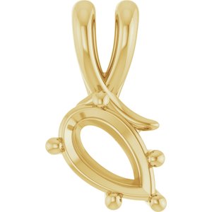 10K Yellow Gold 9x5.5 mm Pear Pendant Mounting – image 2