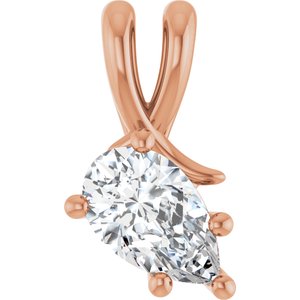 10K Rose Gold 9x5.5 mm Pear Pendant Mounting