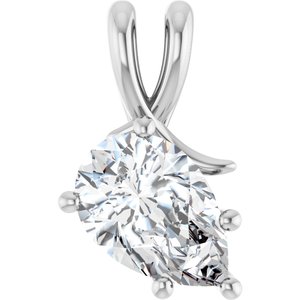 10K White Gold 12x8 mm Pear Pendant Mounting
