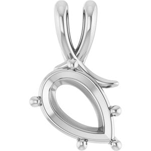 Continuum Sterling Silver 12x8 mm Pear Pendant Mounting – image 2