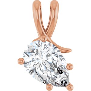14K Rose Gold 12x8 mm Pear Pendant Mounting