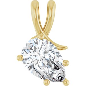 14K Yellow Gold 12x8 mm Pear Pendant Mounting