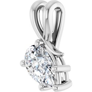 10K White Gold 9x5.5 mm Pear Pendant Mounting – image 3