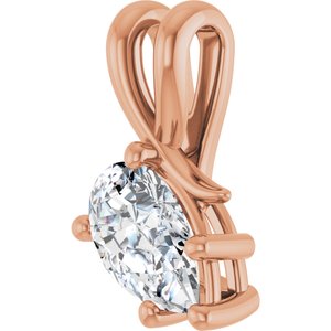 10K Rose Gold 9x5.5 mm Pear Pendant Mounting – image 3