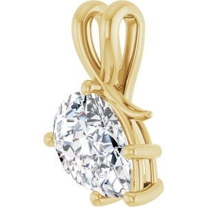14K Yellow Gold 12x8 mm Pear Pendant Mounting – image 3