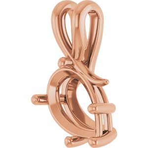 10K Rose Gold 12x8 mm Pear Pendant Mounting – image 4