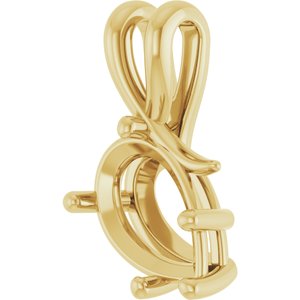 18K Yellow Gold 12x8 mm Pear Pendant Mounting – image 4