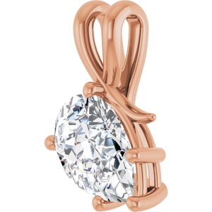 18K Rose Gold 12x8 mm Pear Pendant Mounting – image 3