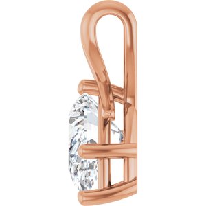 18K Rose Gold 12x8 mm Pear Pendant Mounting – image 5