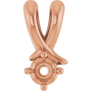 14K Rose Gold 3 mm Round Pendant Mounting – image 2