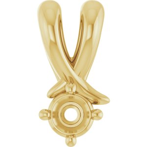 14K Yellow Gold 3 mm Round Pendant Mounting – image 2