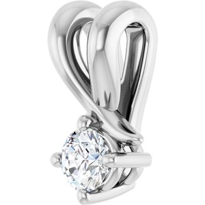 14K White Gold 3 mm Round Pendant Mounting – image 3