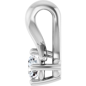 10K White Gold 3 mm Round Pendant Mounting – image 5