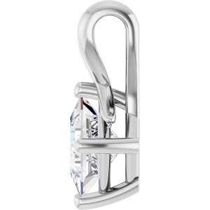 14K White Gold 5.5 mm Square Pendant Mounting – image 5