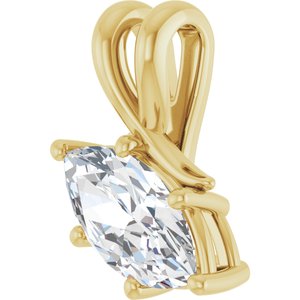 10K Yellow Gold 11x5.5 mm Marquise Pendant Mounting – image 3