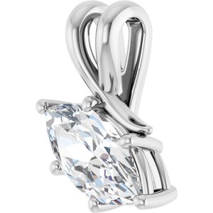 18K White Gold 11x5.5 mm Marquise Pendant Mounting – image 3
