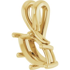 18K Yellow Gold 11x5.5 mm Marquise Pendant Mounting – image 4