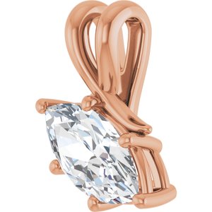 14K Rose Gold 11x5.5 mm Marquise Pendant Mounting – image 3