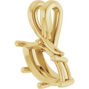 10K Yellow Gold 12x6 mm Marquise Pendant Mounting – image 4