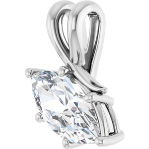 14K X1 White Gold 12x6 mm Marquise Pendant Mounting – image 3