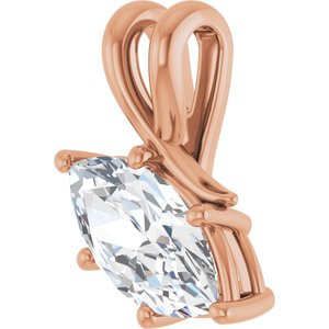 10K Rose Gold 12x6 mm Marquise Pendant Mounting – image 3