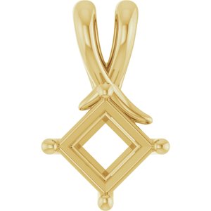 10K Yellow Gold 5.5 mm Square Pendant Mounting – image 2