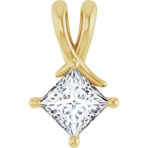10K Yellow Gold 5.5 mm Square Pendant Mounting