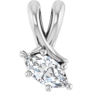 14K White Gold 6x3 mm Marquise Pendant Mounting