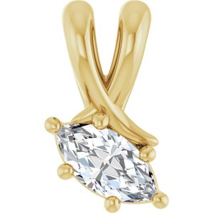 14K Yellow Gold 6x3 mm Marquise Pendant Mounting