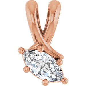 10K Rose Gold 6x3 mm Marquise Pendant Mounting