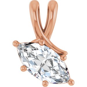 14K Rose Gold 11x5.5 mm Marquise Pendant Mounting