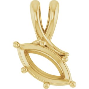 10K Yellow Gold 11x5.5 mm Marquise Pendant Mounting – image 2