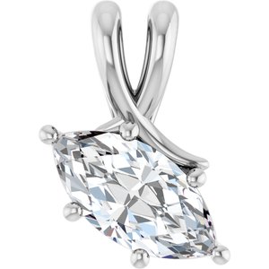 10K White Gold 11x5.5 mm Marquise Pendant Mounting