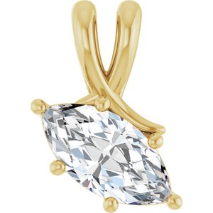 18K Yellow Gold 11x5.5 mm Marquise Pendant Mounting