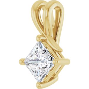 10K Yellow Gold 5.5 mm Square Pendant Mounting – image 3