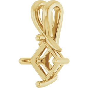 10K Yellow Gold 5.5 mm Square Pendant Mounting – image 4