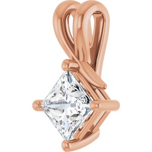 10K Rose Gold 5.5 mm Square Pendant Mounting – image 3