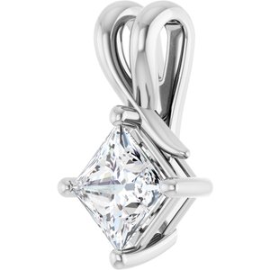 14K X1 White Gold 5.5 mm Square Pendant Mounting – image 3