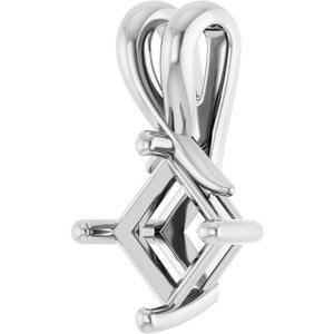 14K X1 White Gold 5.5 mm Square Pendant Mounting – image 4